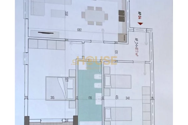 Shtepi ne shitje Apartament ne Tirane, 2+1, Mobilimi Bosh, pa mobiluar, Pagesa 85,000  Euro.