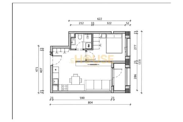 Shtepi ne shitje Apartament ne Tirane, 1+1, Mobilimi Bosh, pa mobiluar, Pagesa 82,800  Euro.