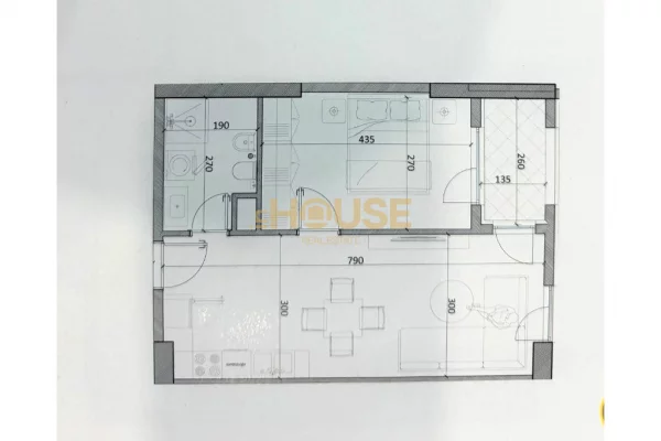Shtepi ne shitje Apartament ne Tirane, 1+1, Mobilimi Bosh, pa mobiluar, Pagesa 55,500  Euro.