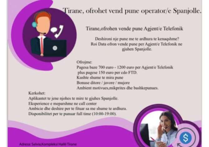 Job Offers for Call Center Agent in Tirana