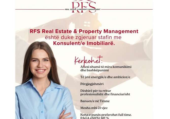 Njoftime Pune per Konsulemt imobilar ne Tirane
