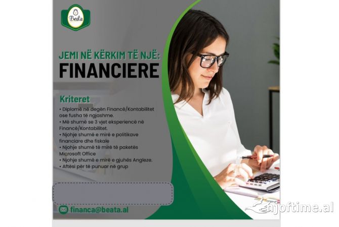 Njoftime Pune per Financiere ne Tirane