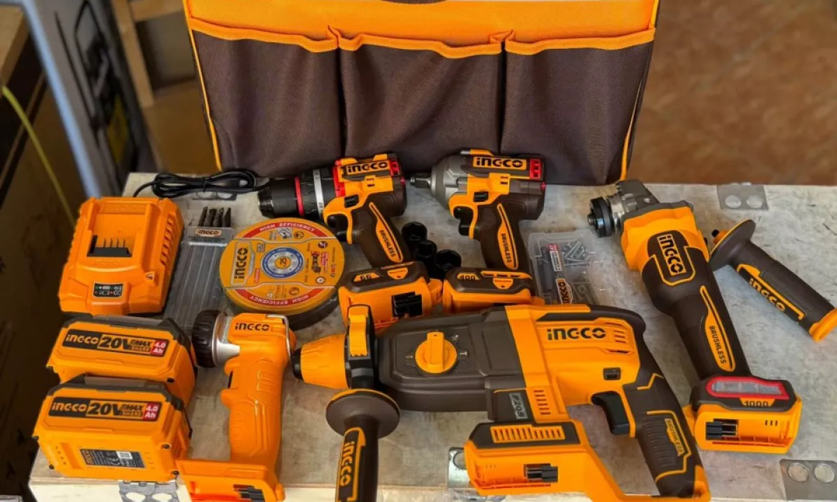 🔧 Set Combo 5 Vegla Ingco – 2 Bateri 20V 4AH | 24,500 Leke | Posta Falas