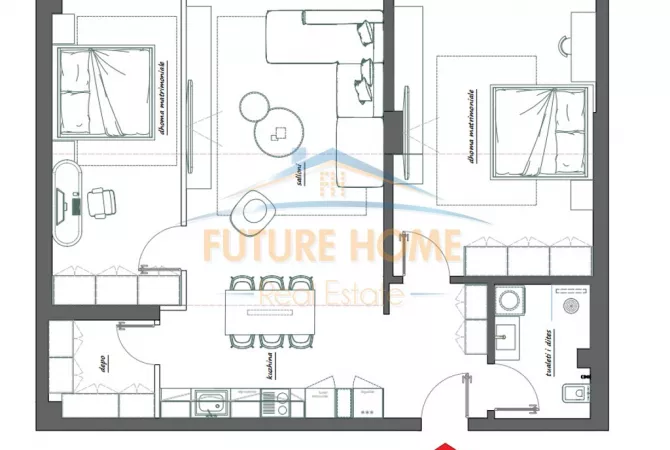 Appartamento in vendita a Tirana 2+1, Arredato