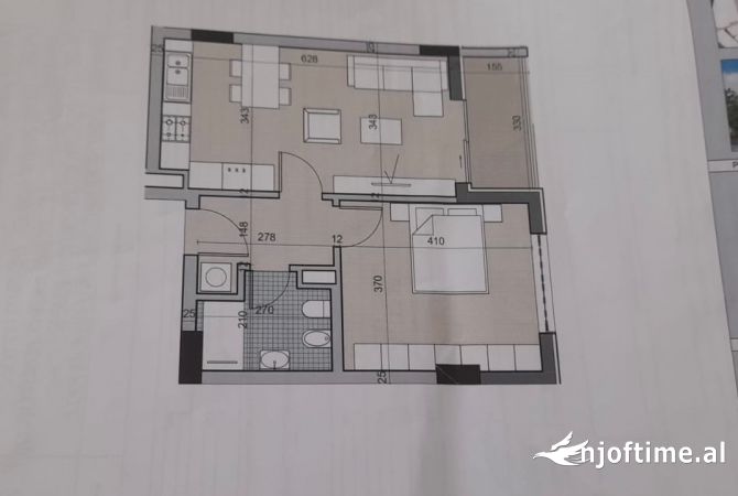 Shtepi ne shitje Apartament ne Tirane, 1+1, Mobilimi Bosh, pa mobiluar, Pagesa 85,000  Euro.