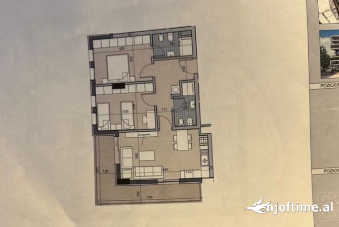Shtepi ne shitje Apartament ne Tirane, 1+1, Mobilimi Bosh, pa mobiluar, Pagesa 85,000  Euro.
