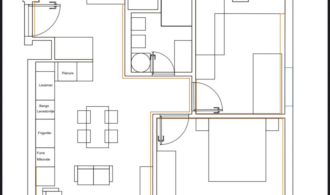 Shtepi ne shitje Apartament ne Tirane, 2+1, Mobilimi Bosh, pa mobiluar, Pagesa 95,000  Euro.