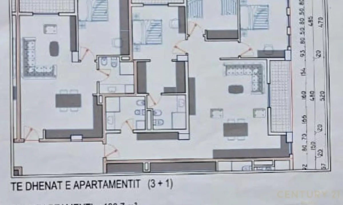 Shtepi ne shitje Apartament ne Tirane, 3+1, Mobilimi Bosh, pa mobiluar, Pagesa 123,000  Euro.