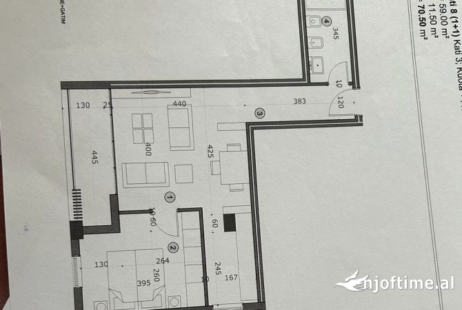 Shtepi ne shitje Apartament ne Tirane, 1+1, Mobilimi Bosh, pa mobiluar, Pagesa 98,000  Euro.