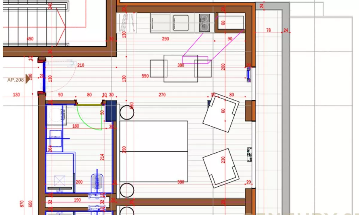 Shtepi ne shitje Apartament ne Sarande, Garsoniere, Mobilimi Bosh, pa mobiluar, Pagesa 66,000  Euro.