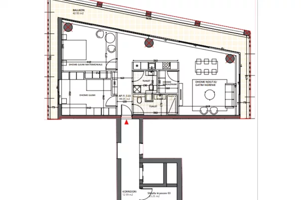 Appartamento in vendita a Valona 2+1, Vuoto