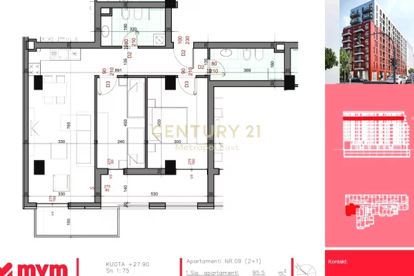 Appartamento in vendita a Tirana 2+1, Vuoto