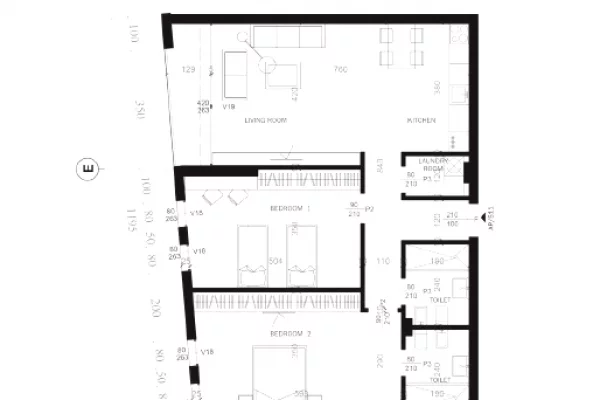 Shtepi ne shitje Apartament ne Tirane, 2+1, Mobilimi Bosh, pa mobiluar, Pagesa 248,000  Euro.