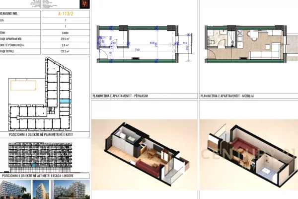 Shtepi ne shitje Apartament ne Durres, Garsoniere, Mobilimi Bosh, pa mobiluar, Pagesa 43,300  Euro.