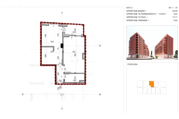 Shtepi ne shitje Apartament ne Tirane, 1+1, Mobilimi Bosh, pa mobiluar, Pagesa 184,275  Euro.
