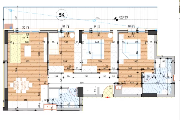 Shtepi ne shitje Apartament ne Tirane, 3+1, Mobilimi Bosh, pa mobiluar, Pagesa 240,334  Euro.
