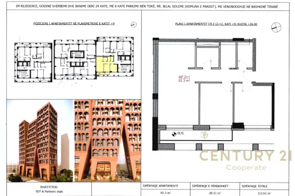 Shtepi ne shitje 2+1 ne Tirane - 236,481 Euro