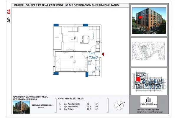 Shtepi ne shitje Apartament ne Tirane, 1+1, Mobilimi Bosh, pa mobiluar, Pagesa 97,500  Euro.