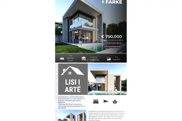 Luxury villas for sale in Tirana 4+1, Emty