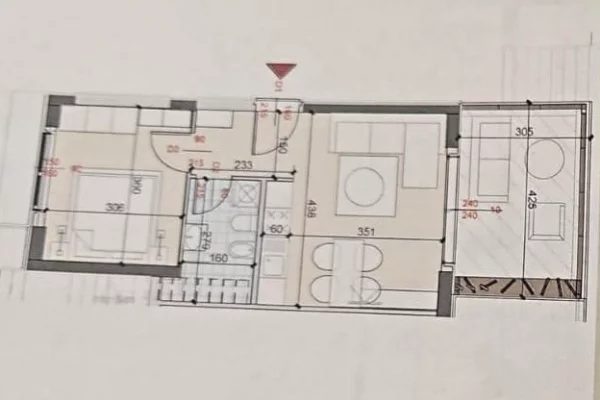 Shtepi ne shitje Apartament ne Sarande, 1+1, Mobilimi Bosh, pa mobiluar, Pagesa 174,000  Euro.