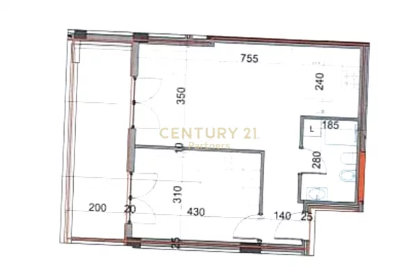 Apartment for sale in Tirana 1+1, Emty