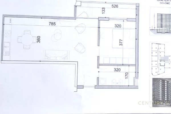 Shtepi ne shitje Apartament ne Tirane, 1+1, Mobilimi Bosh, pa mobiluar, Pagesa 131,238  Euro.