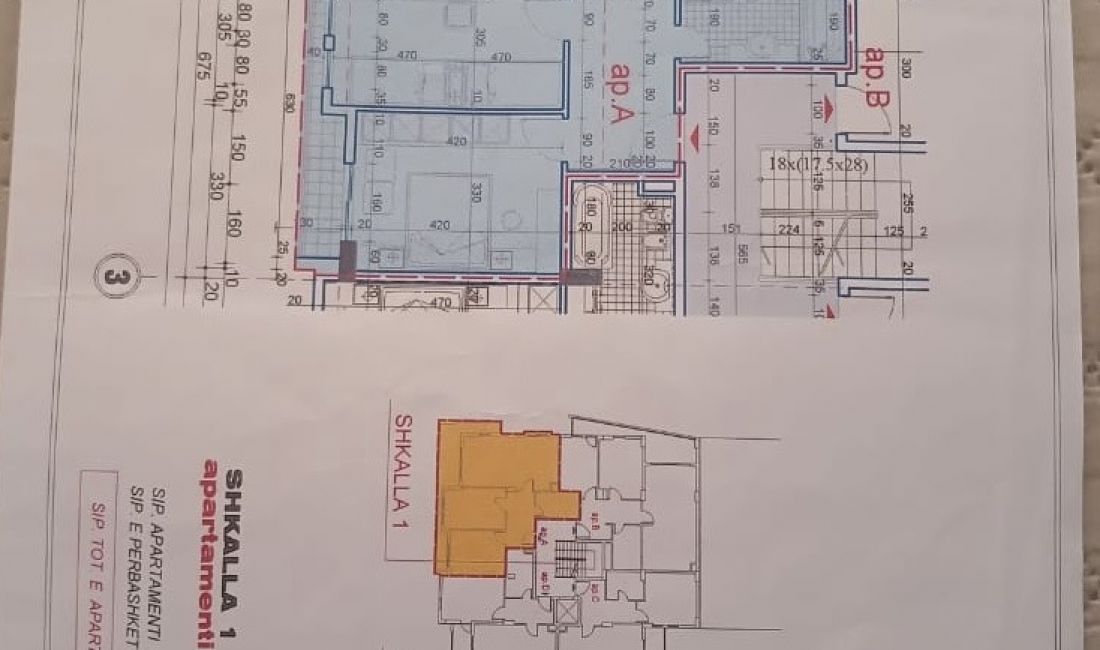 Shtepi ne shitje Apartament ne Tirane, 2+1, Mobilimi Bosh, pa mobiluar, Pagesa 126,000  Euro.