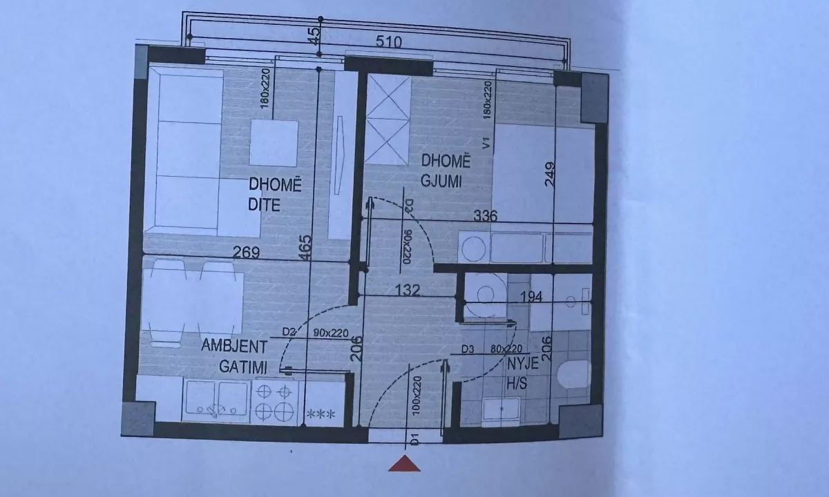 Shtepi ne shitje Apartament ne Tirane, 2+1, Mobilimi Bosh, pa mobiluar, Pagesa 69,500  Euro.