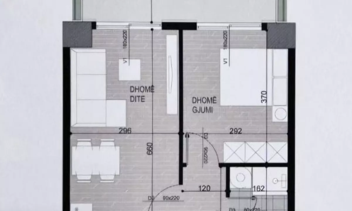 Shtepi ne shitje Apartament ne Tirane, 1+1, Mobilimi Bosh, pa mobiluar, Pagesa 104,500  Euro.