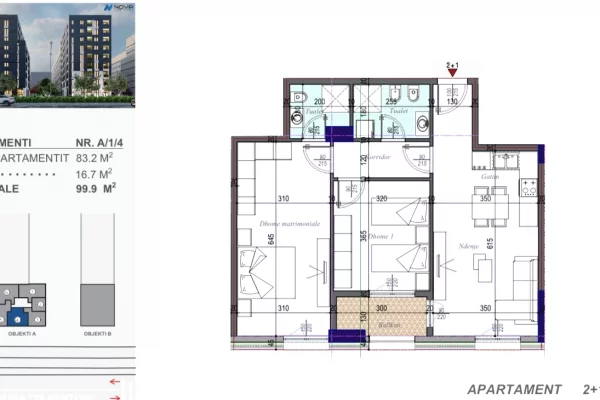 Apartament 2+1+2 Per Shitje OkazionTirana New Entry
