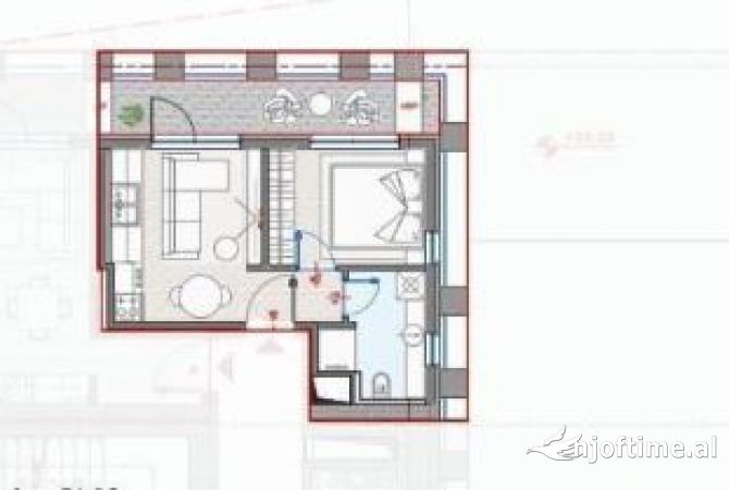 Appartamento in vendita a Tirana 1+1, Vuoto