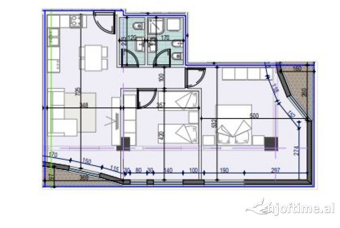 Shtepi ne shitje Apartament ne Tirane, 2+1, Mobilimi Bosh, pa mobiluar, Pagesa 230,000  Euro.