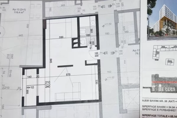 Shtepi ne shitje Apartament ne Tirane, 1+1, Mobilimi Bosh, pa mobiluar, Pagesa 113,995  Euro.
