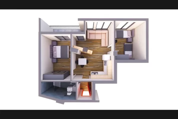 Shtepi ne shitje Apartament ne Tirane, 2+1, Mobilimi Bosh, pa mobiluar, Pagesa 156,000  Euro.