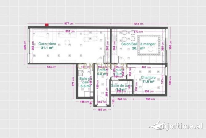 Shtepi ne shitje Apartament ne Tirane, 2+1, Mobilimi E mobiluar, Pagesa 165,000  Euro.