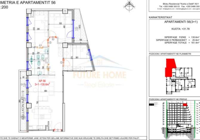 Shitje, Apartament 3+1, Don Bosko, Tiranë AREA44578   