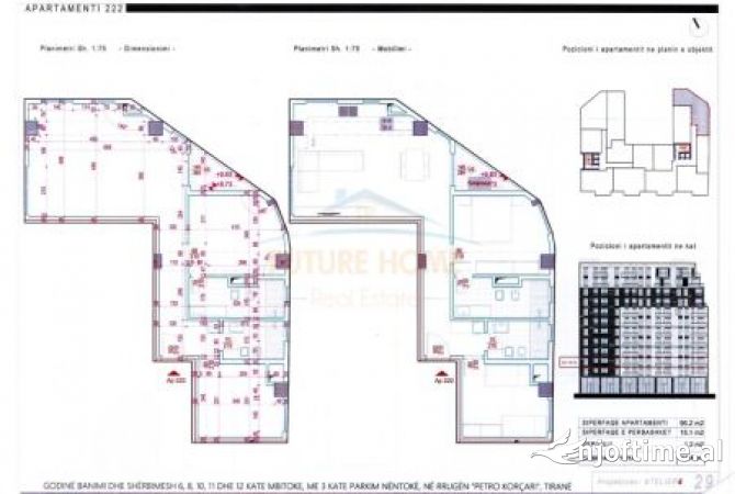 Apartment for sale in Tirana 2+1, Emty