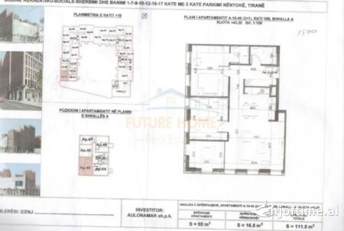 Shitet, Apartament 2+1+2, Brryli, Tirane AREA46531   
