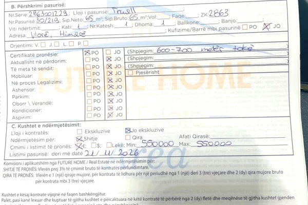 Shtepi me qera Apartament ne Tirane, 2+1, Mobilimi E mobiluar, Pagesa 850  Euro.