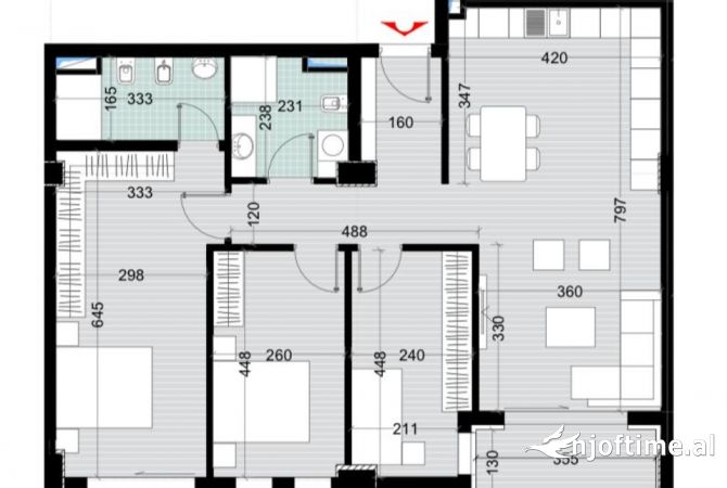 Shitet Apartament 3+1 në Paskuqan
