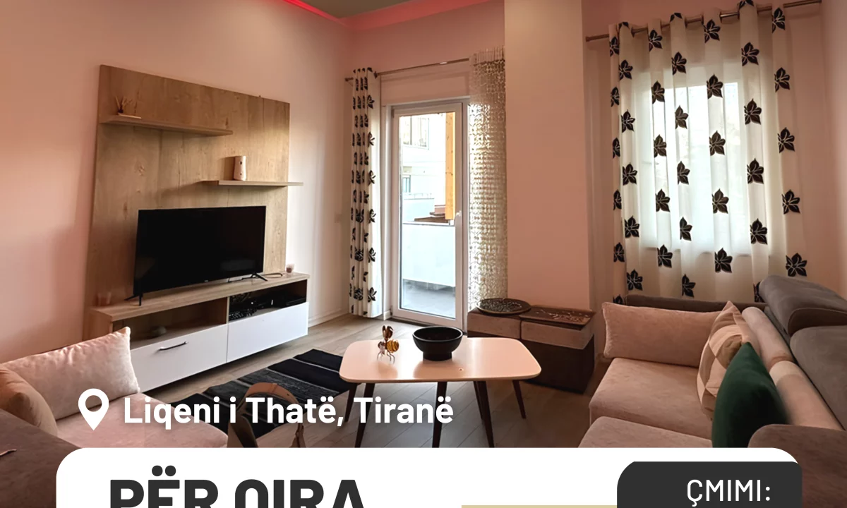 Shtepi me qera Apartament ne Tirane, 2+1, Mobilimi E mobiluar, Pagesa 800  Euro.