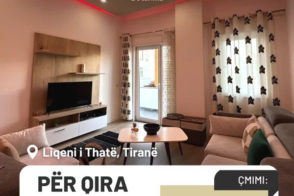 Shtepi me qera Apartament ne Tirane, 2+1, Mobilimi E mobiluar, Pagesa 800  Euro.