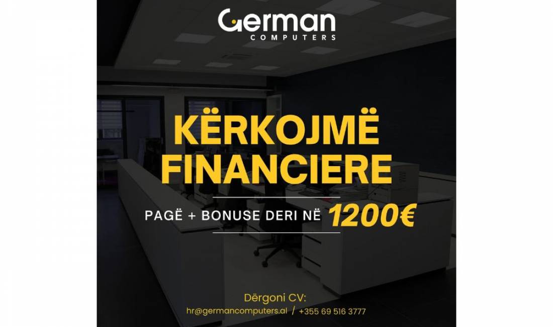 Njoftime Pune ne Tirane, Profesioni Financiere,Content Creator, Super Shites dhe magazinier , Me eksperience, Pagesa 1,200  Euro.