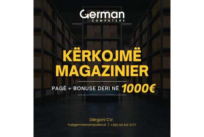 Njoftime Pune ne Tirane, Profesioni Financiere,Content Creator, Super Shites dhe magazinier , Me eksperience, Pagesa 1,200  Euro.