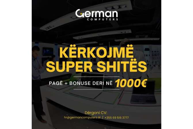 Njoftime Pune ne Tirane, Profesioni Financiere,Content Creator, Super Shites dhe magazinier , Me eksperience, Pagesa 1,200  Euro.
