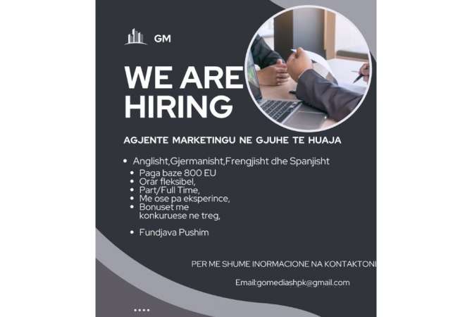 Njoftime Pune per Anglisht , Gjermanisht,Frengjisht,Spanjisht ne Tirane