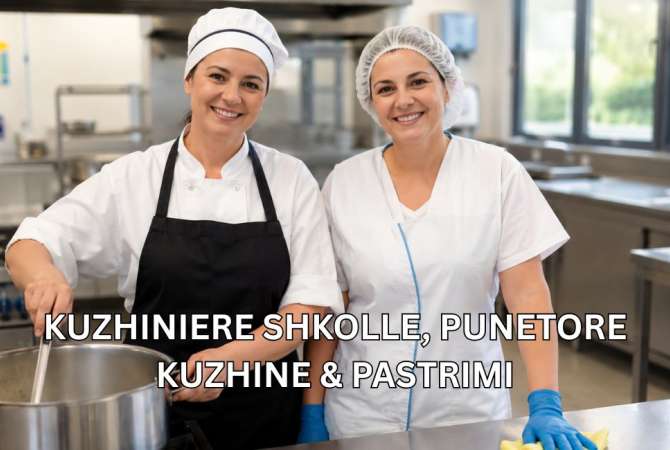 Njoftime Pune per Kuzhiniere Shkolle, Punëtore Kuzhine &amp; Pastrimi ne Tirane