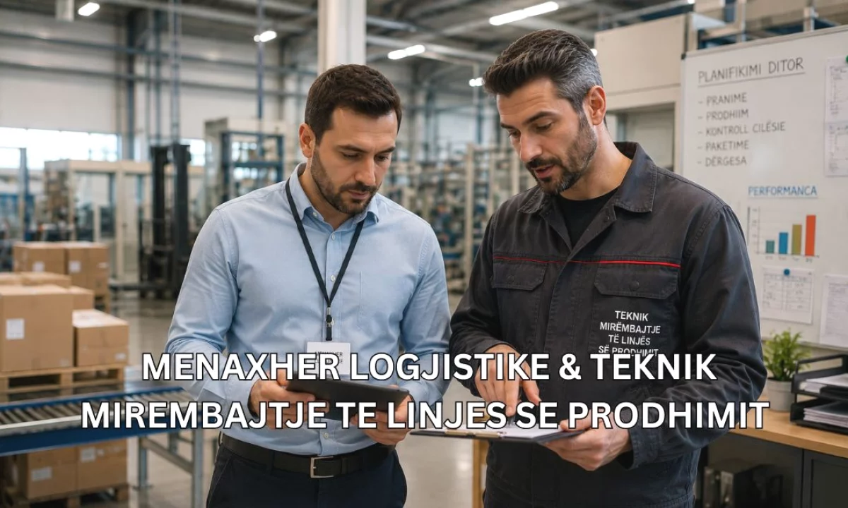 Njoftime Pune ne Durres, Profesioni Menaxher Logjistike & Teknik Mirembajtjeje te linjes se prodhimit , Me eksperience, Pagesa Me Marreveshje.