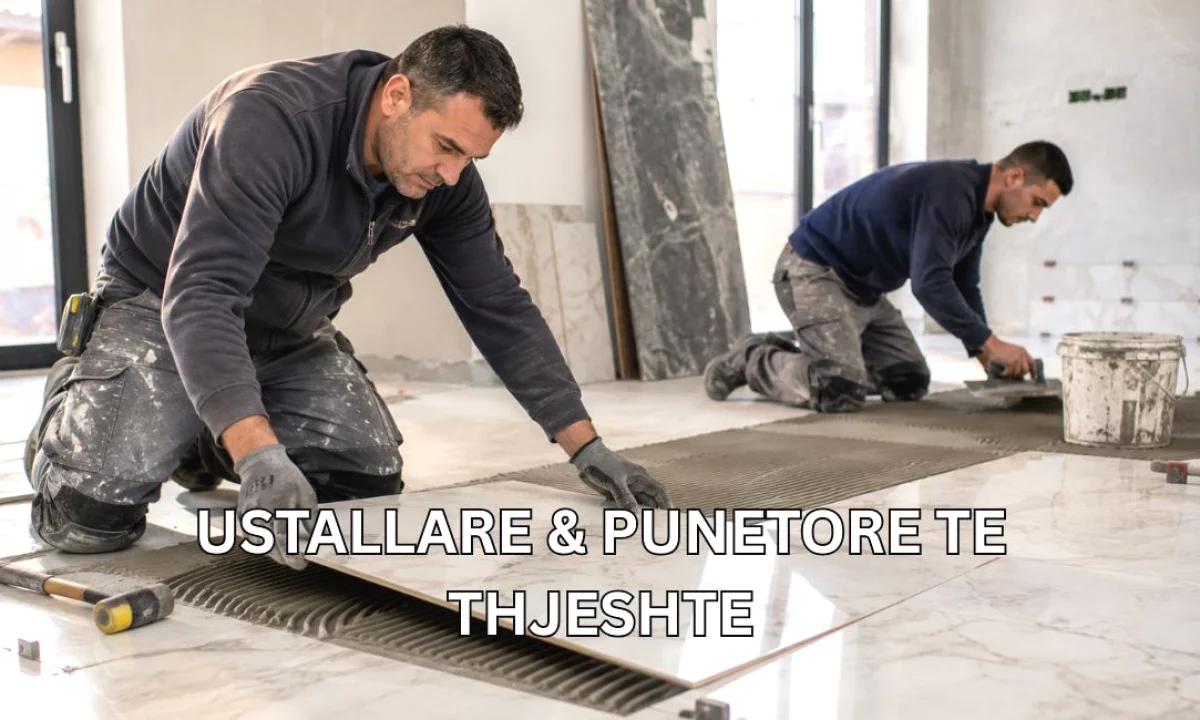 Njoftime Pune ne Tirane, Profesioni Ustallarë për vendosje pllakash dhe mermeri & Punëtorë të thjeshtë për shtrim pllakash , Fillestar/Pak eksperience, Pagesa 180,000  Leke.
