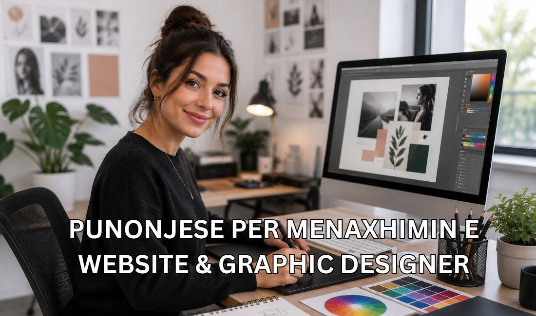 Njoftime Pune ne Tirane, Profesioni Graphic Designer/mirembajtje web , Pa Eksperience, Pagesa 55,000  Leke.
